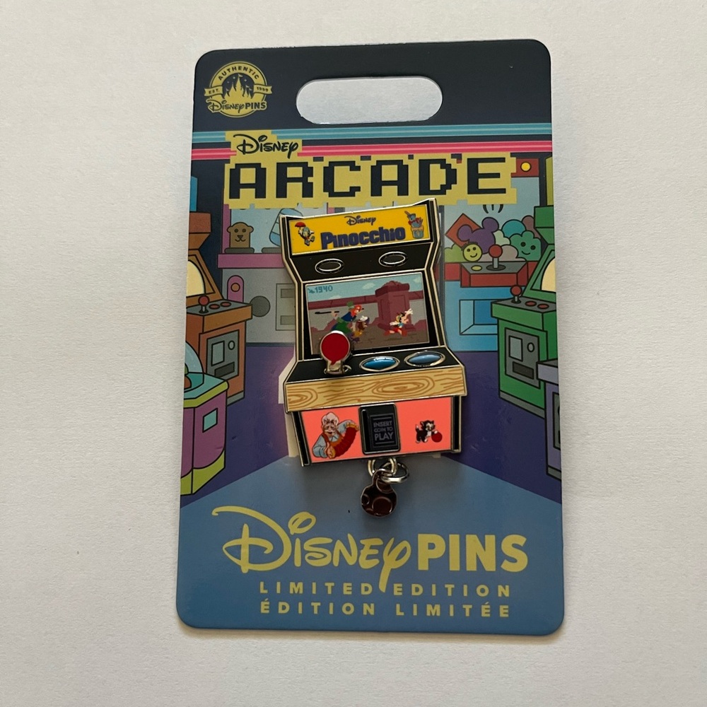 Disney Park Pin Trading Limited Release Enamel Pin Pinocchio Arcade